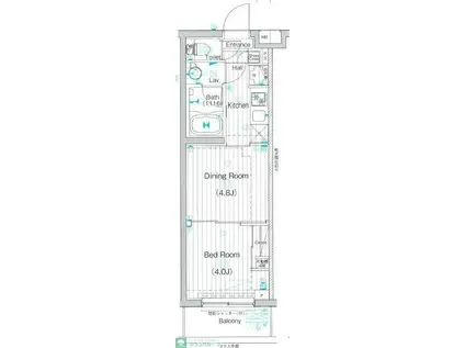 ガーラ・ステーション川崎久地(1DK/2階)の間取り写真