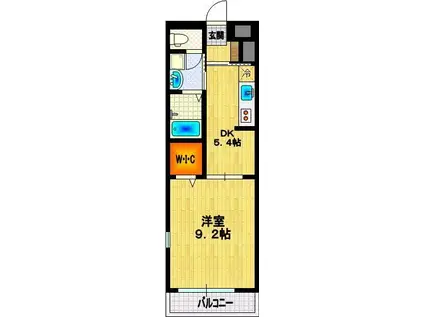 ディアーナ(1DK/2階)の間取り写真