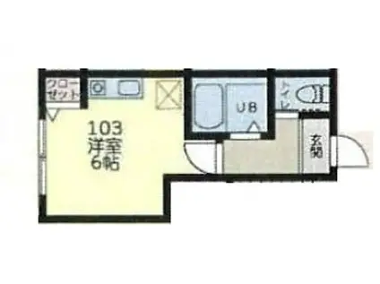 イーストヒルズ(ワンルーム/1階)の間取り写真