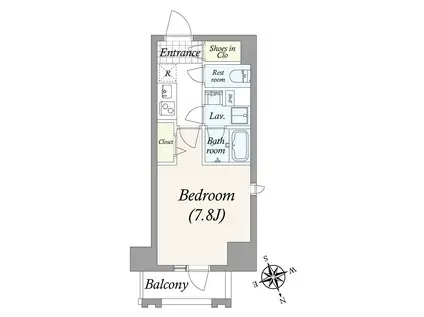 GRAN PASEO浅草橋II(1K/7階)の間取り写真