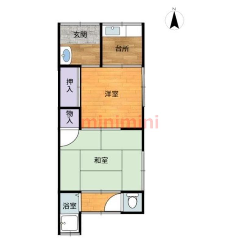 平尾ハイツ(2K/1階)の間取り写真