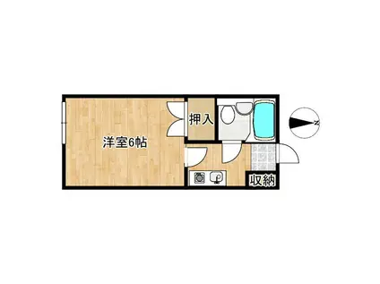 ガーデンハウスI(1K/2階)の間取り写真