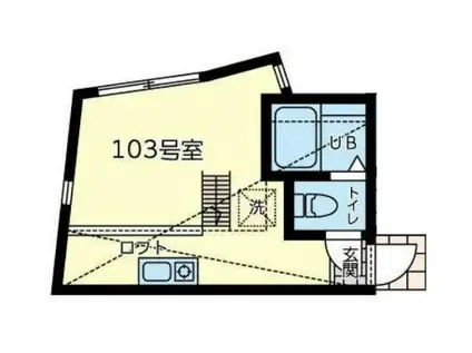 ユナイトエイチワイオランジュリー(ワンルーム/1階)の間取り写真