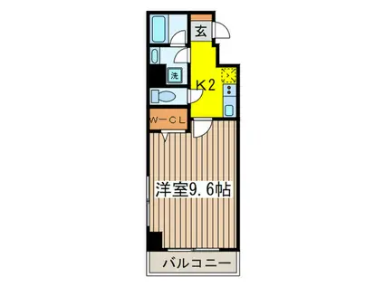 LA CONFORTE 府中(1K/2階)の間取り写真