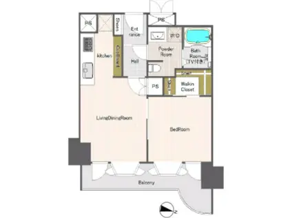 インペリアル南麻布コートアンドサテライト(1LDK/7階)の間取り写真