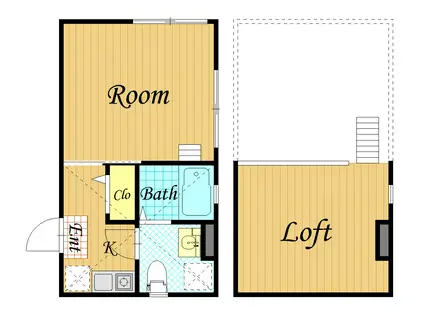 ルミエール鹿島田(1K/2階)の間取り写真