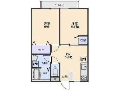 ケート井の頭(2DK/2階)の間取り写真