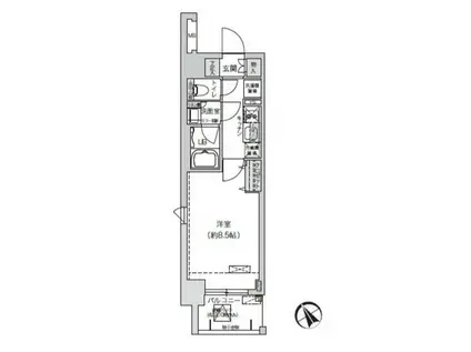 ブランシエスタ駒込(1K/2階)の間取り写真