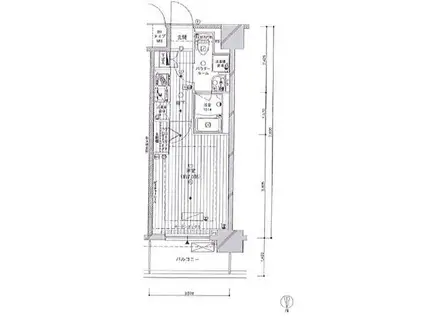 メインステージ大森北(1K/6階)の間取り写真
