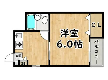 ナカジマMⅡ(1K/2階)の間取り写真