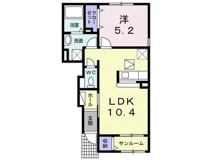 シャルマンアヴニール(1LDK/1階)の間取り写真