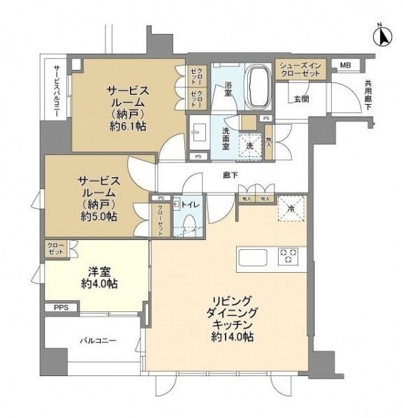 ピアース日吉(1SLDK/2階)の間取り写真