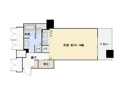 ザ・タワー大阪(ワンルーム/4階)の間取り写真