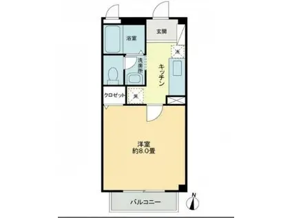 フォブールサウス(1K/1階)の間取り写真