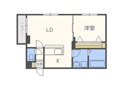 ANGEーSENTIER(1LDK/2階)の間取り写真