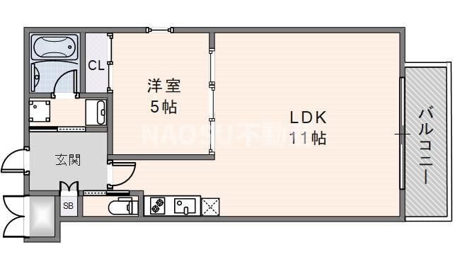 プレジオ荒本新町(1LDK/6階)の間取り写真