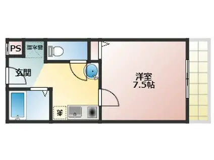 ステージ(1K/3階)の間取り写真