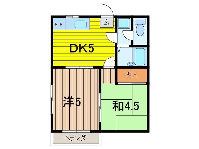 FRIEND VILLA 1(2DK/3階)の間取り写真