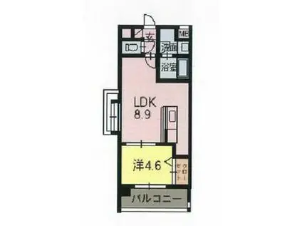 ビュークレスト京町(1LDK/3階)の間取り写真