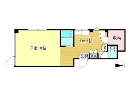 ハイツ中御門(1DK/1階)の間取り写真