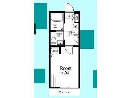 丘の上のフィオーレ(1K/1階)の間取り写真