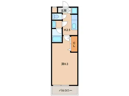 フジパレス小人町(1K/2階)の間取り写真