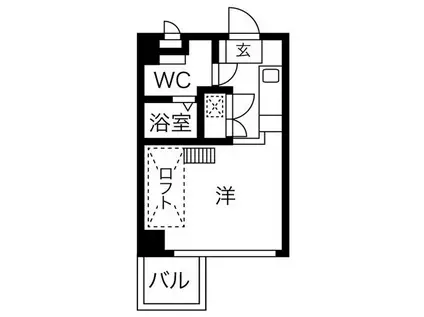 トライアングル旗の台(ワンルーム/3階)の間取り写真