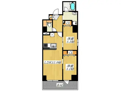 HYGGEプラス(2LDK/2階)の間取り写真