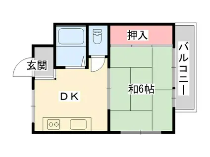 ロイヤル清水ビル(1DK/4階)の間取り写真