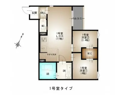 REGALEST-N(2LDK/2階)の間取り写真