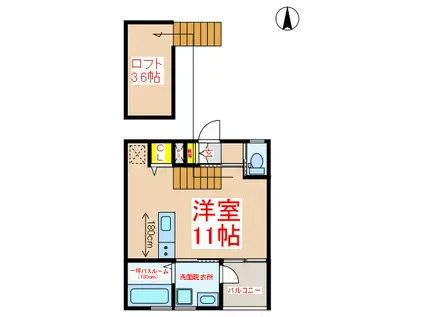 TRE A棟(1SK/1階)の間取り写真