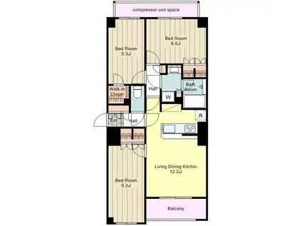 プレシス八王子(3LDK/7階)の間取り写真