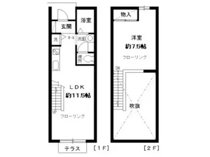 PLUMCOURT(1LDK/1階)の間取り写真