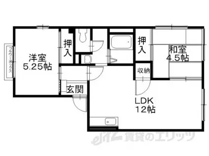 リバーサイドたなべ 壱番館(2LDK/1階)の間取り写真