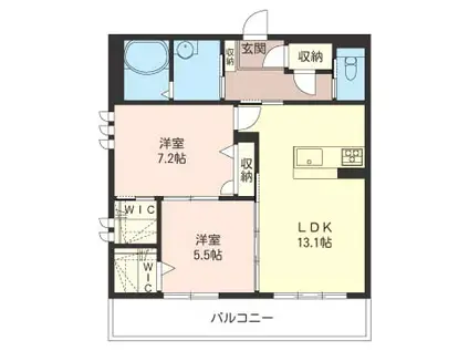 GARDEN TERRACE(2LDK/1階)の間取り写真