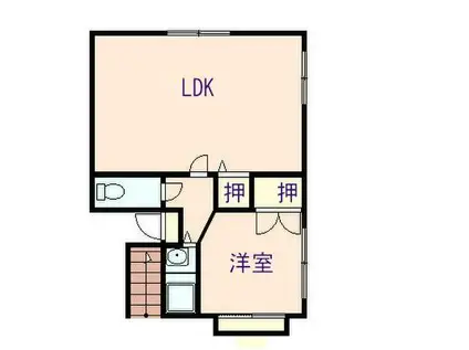 カスティリア(1LDK/2階)の間取り写真