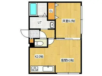 ABOND平岸(1LDK/1階)の間取り写真