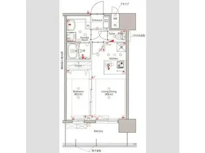 MAXIV新栄(1LDK/14階)の間取り写真