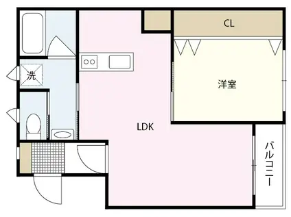 リーベ上東雲(1LDK/4階)の間取り写真
