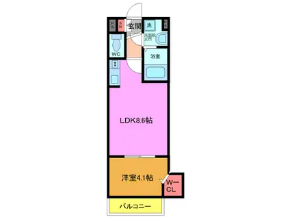 ANGERS HONCHIBA(1LDK/2階)の間取り写真