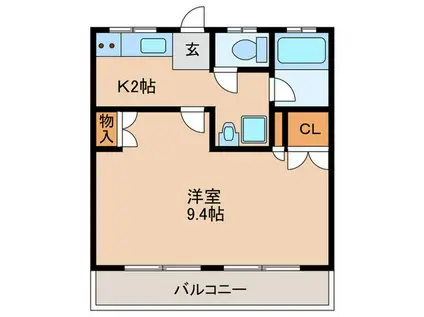 コースリーズ清水(1K/1階)の間取り写真