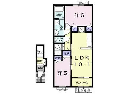クレメントA(2LDK/2階)の間取り写真