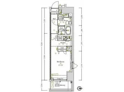 ARKMARK蔵前(ワンルーム/4階)の間取り写真