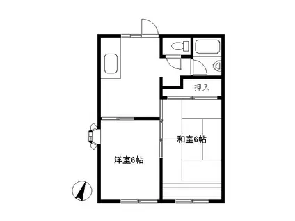 ハイツみなみ(2DK/2階)の間取り写真