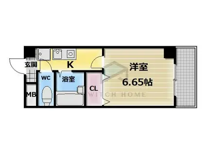 ルミエール山中(1K/3階)の間取り写真