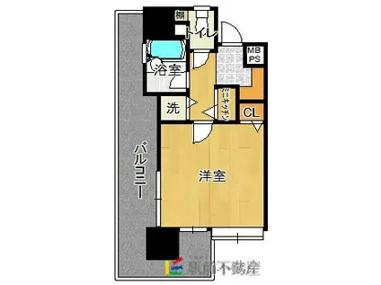 アルファコンフォート福岡西新(1K/12階)の間取り写真