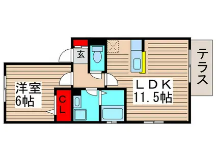 セレーノ西船(1LDK/1階)の間取り写真