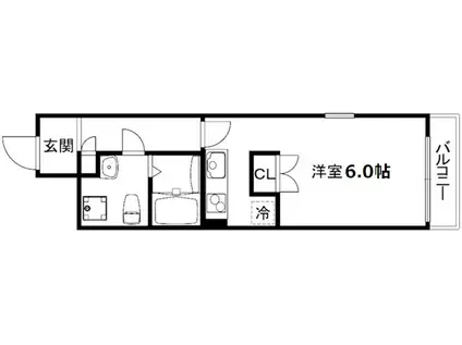 CONOIE平安(1K/2階)の間取り写真