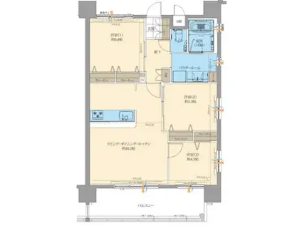 センチュリー那覇曙(3LDK/10階)の間取り写真