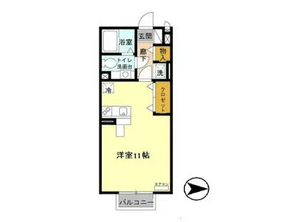 ソレーユ・AE(ワンルーム/2階)の間取り写真